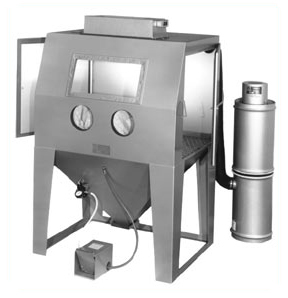 MM4836C Suction Blasting Cabinet shown with BP Dust Collector