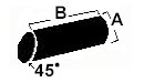 ceramic tumbling media angle cut cylinder 45 degrees