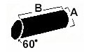 ceramic tumbling media angle cut cylinder 60 degrees