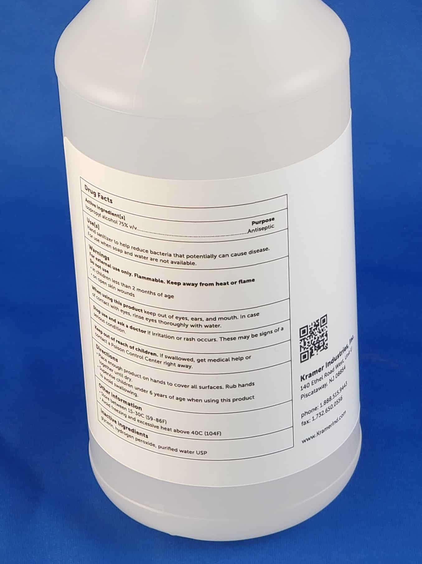 Hand Sanitizer Quart Back |Kramer Industries